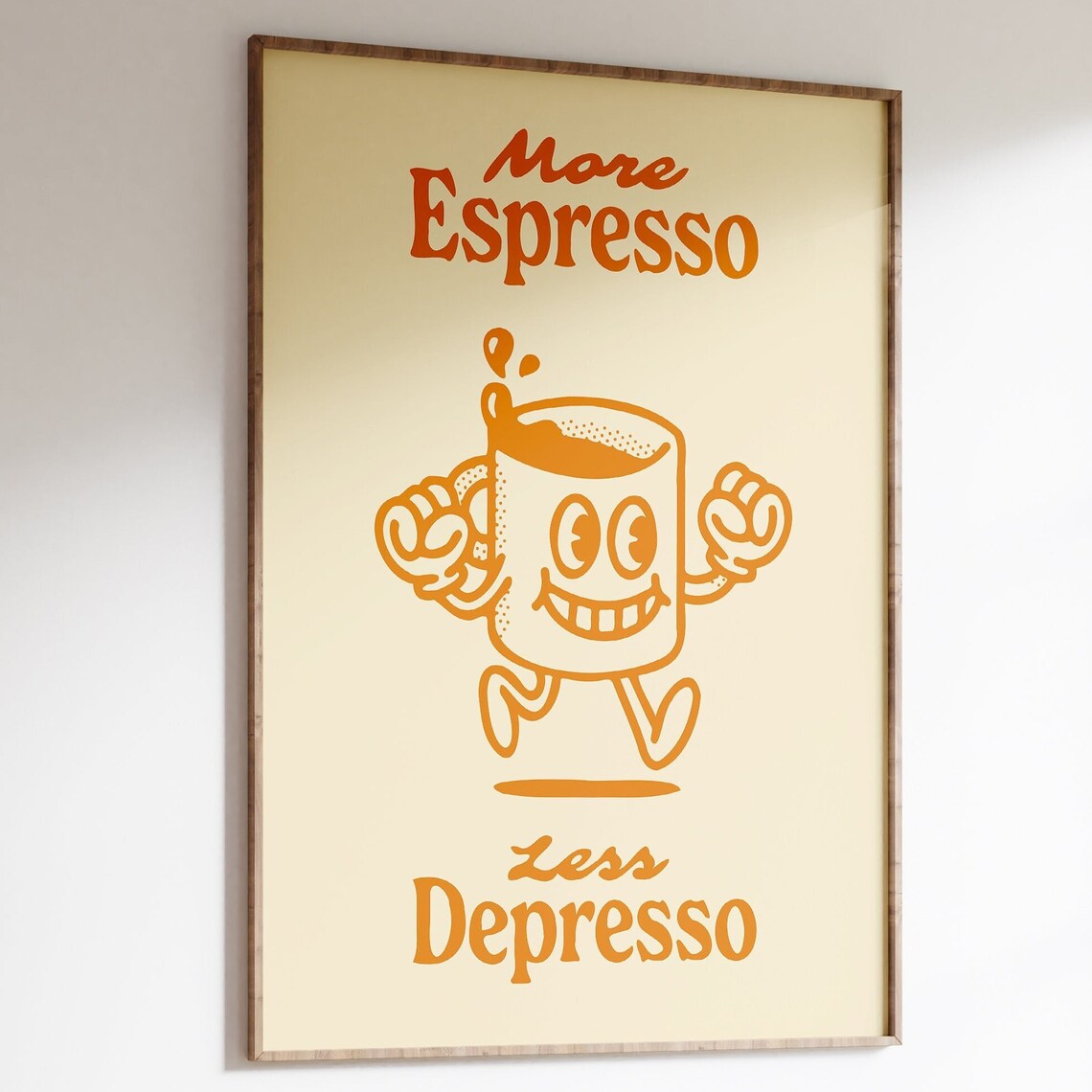 Espresso Character Retro Coffee Art Print