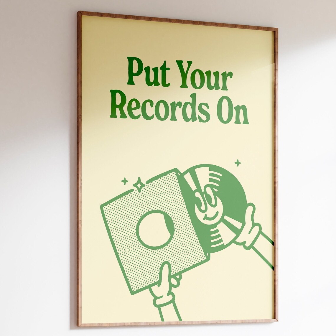 Put Your Records On Retro Music Art Print