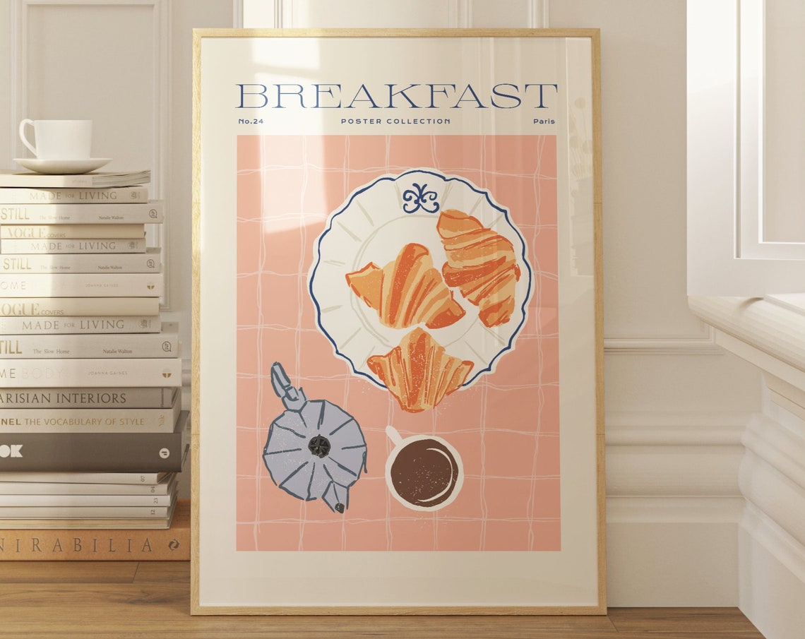 Parisian Breakfast No.24 Croissants Coffee Kitchen Poster Collection