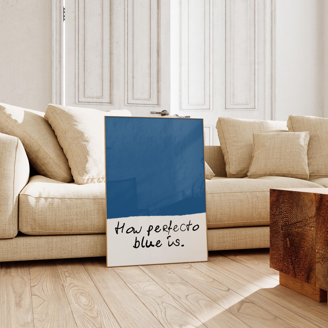 Abstract Blue Hand Drawn Typography Art Print - Image 2