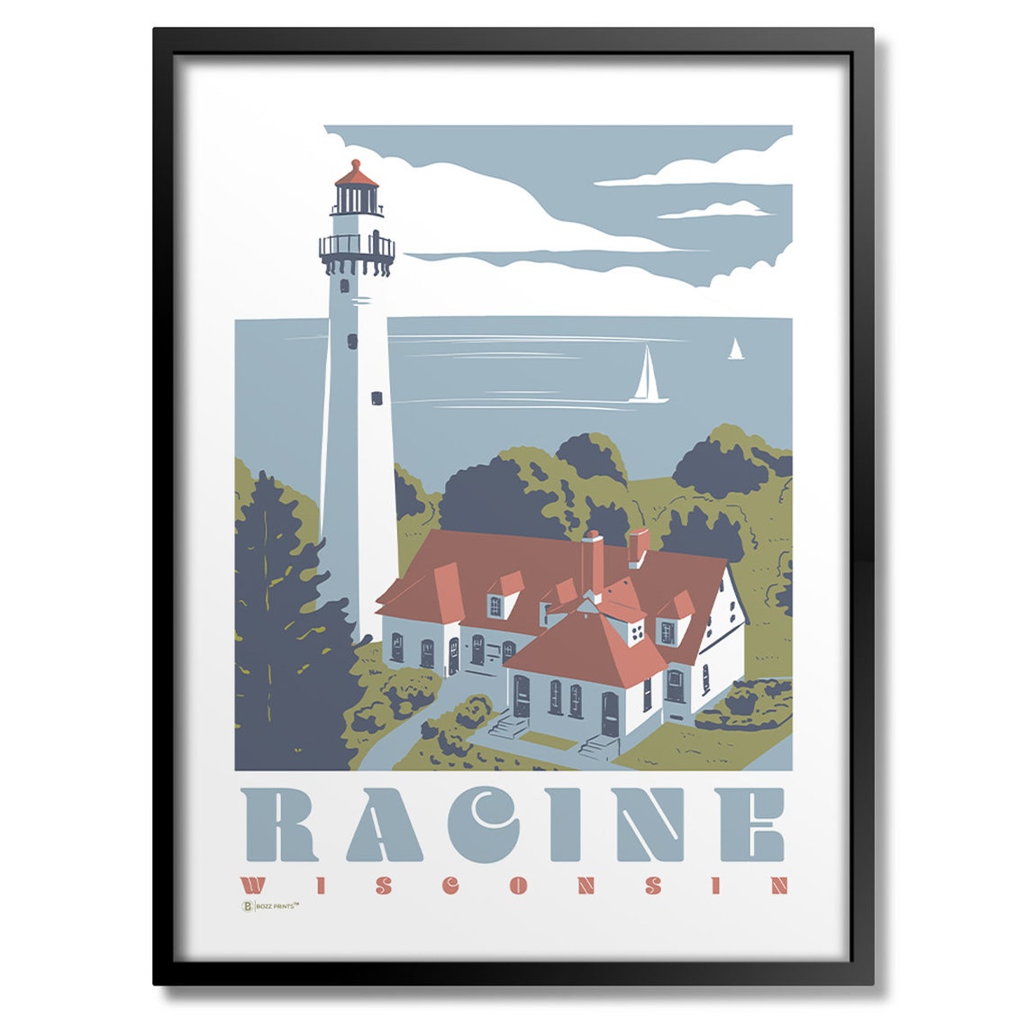 Racine Windpoint Lighthouse Print