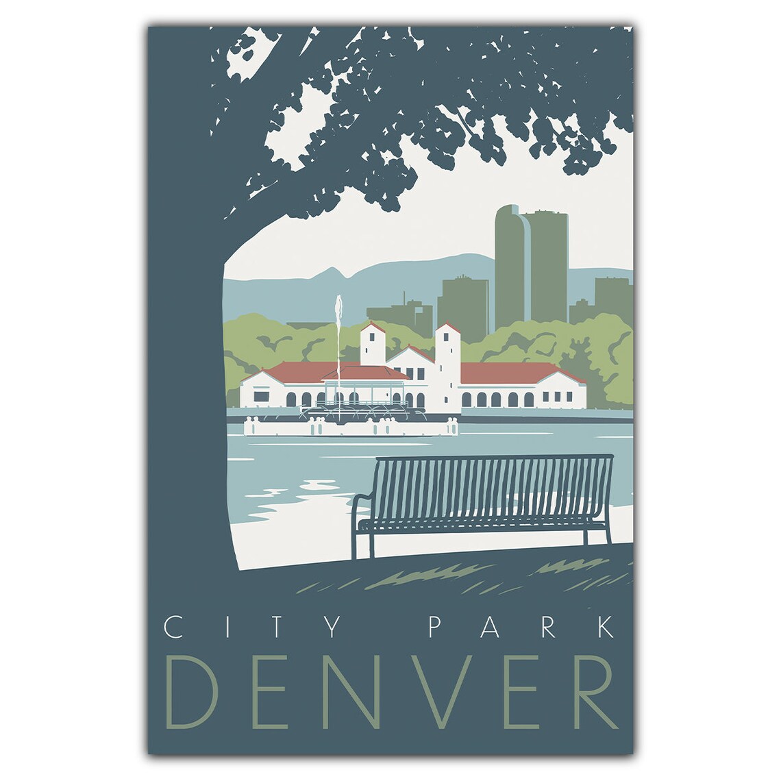 Denver City Park Travel Poster