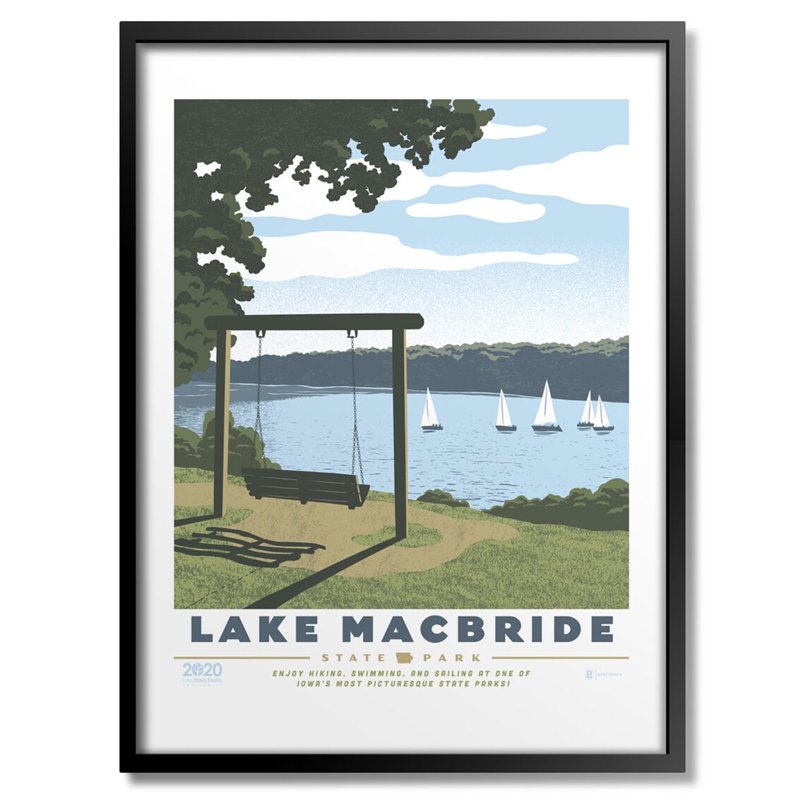 Lake Macbride State Park Travel Poster, Nature Art