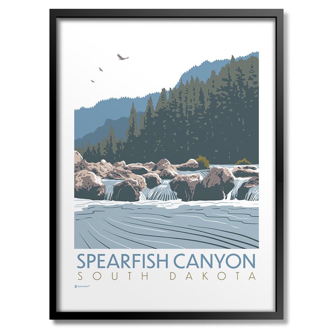Spearfish Canyon Art Print, Nature Landscape