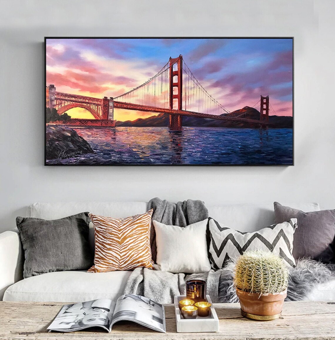 San Francisco Golden Gate Bridge Sunset Poster Print - Image 3