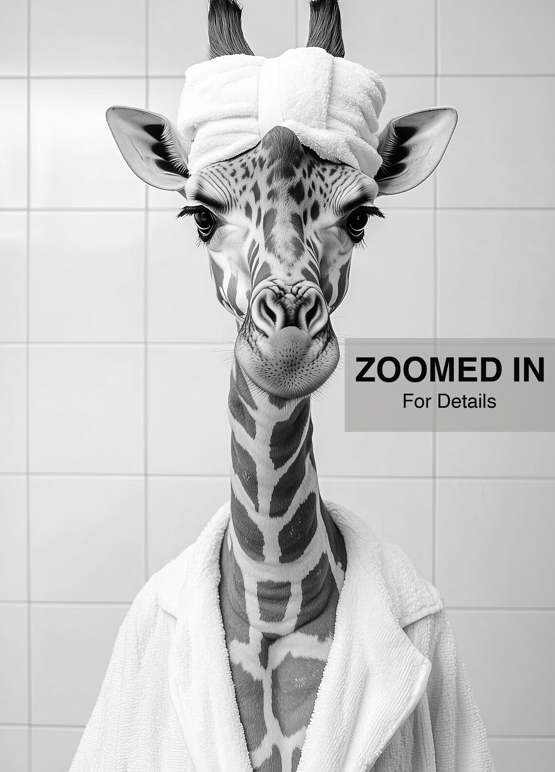 Funny Giraffe Bathroom Wall Art Print - Image 5
