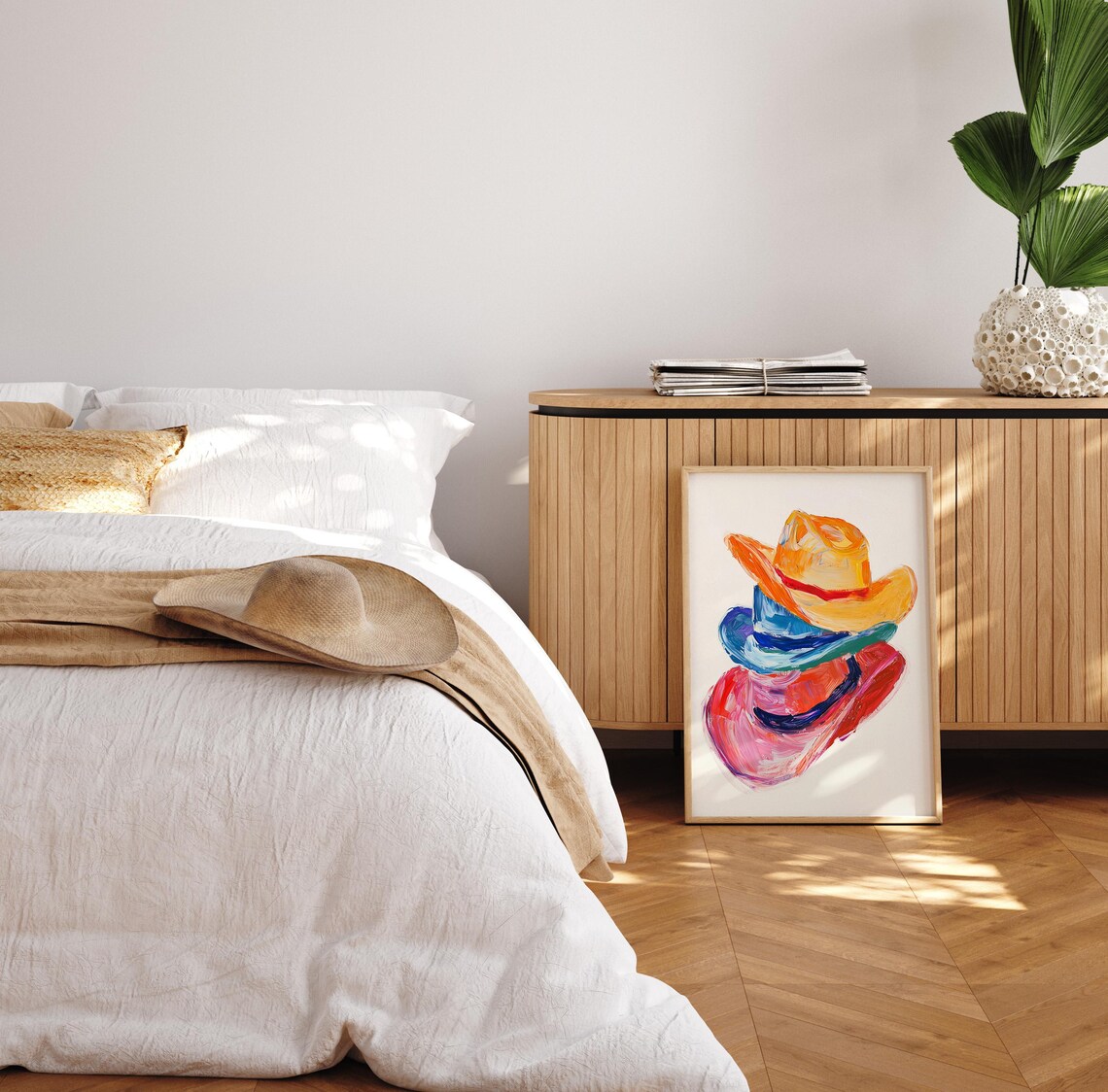 Cowboy Hats Colorful Abstract Western Wall Decor - Image 4