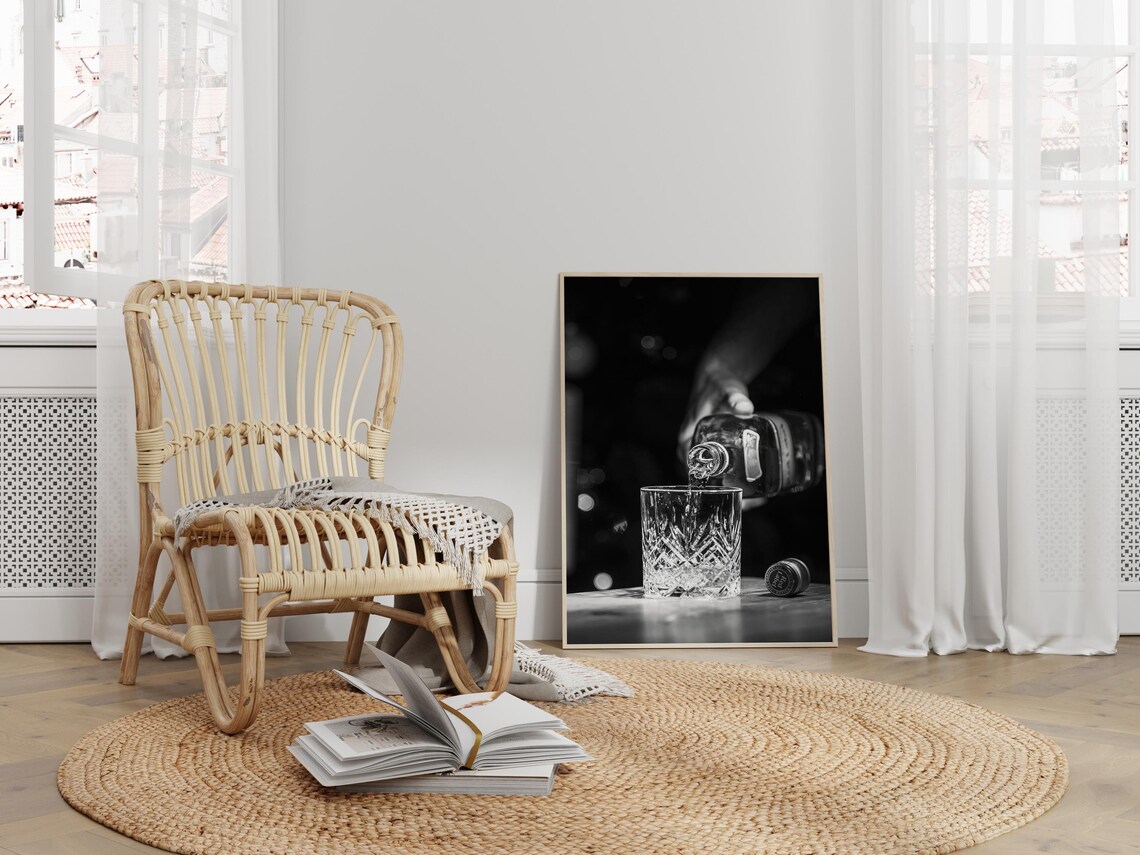 Whiskey Pour Art Print, Vintage Bar Decor - Image 4