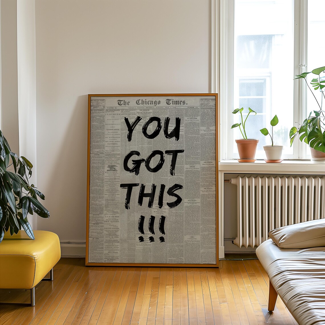 You Got This Retro Newspaper Quote, Typography Art - Image 5