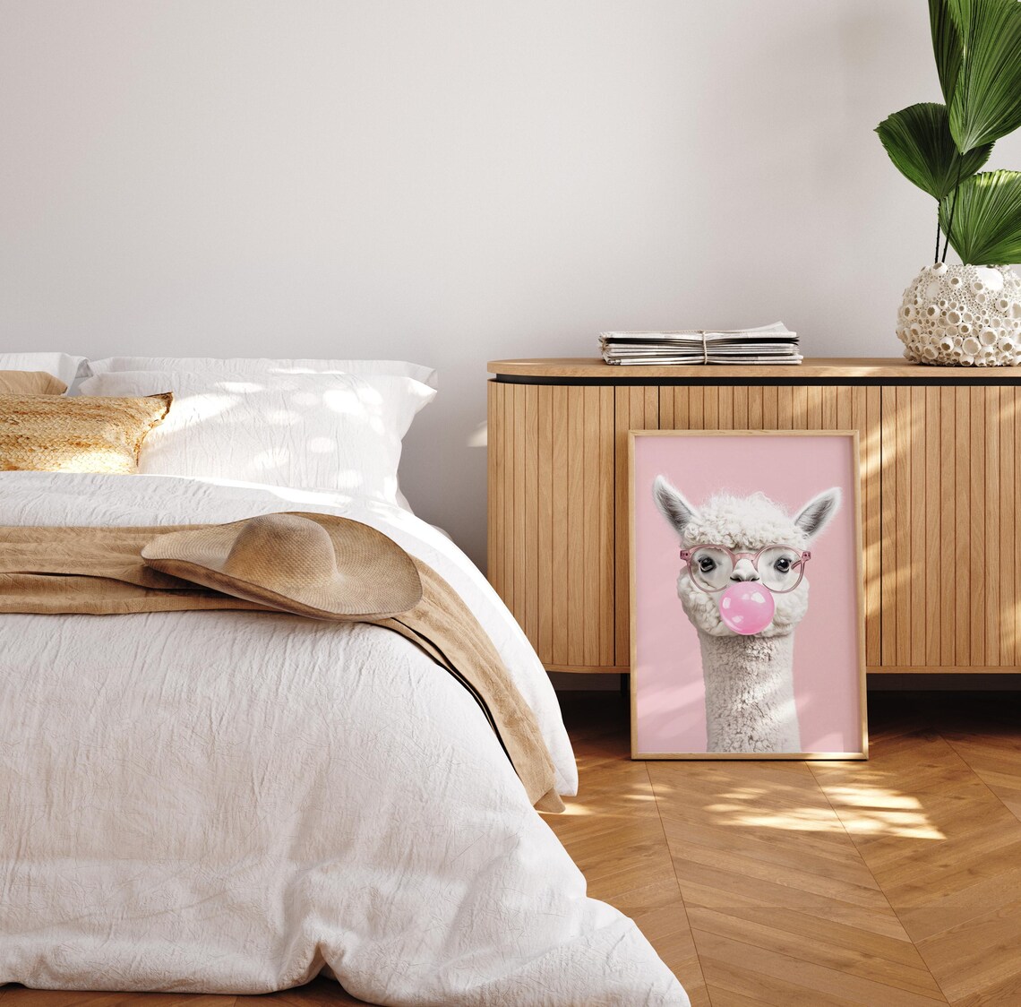 Llama Wall Art Poster, Funny Alpaca With Glasses - Image 4