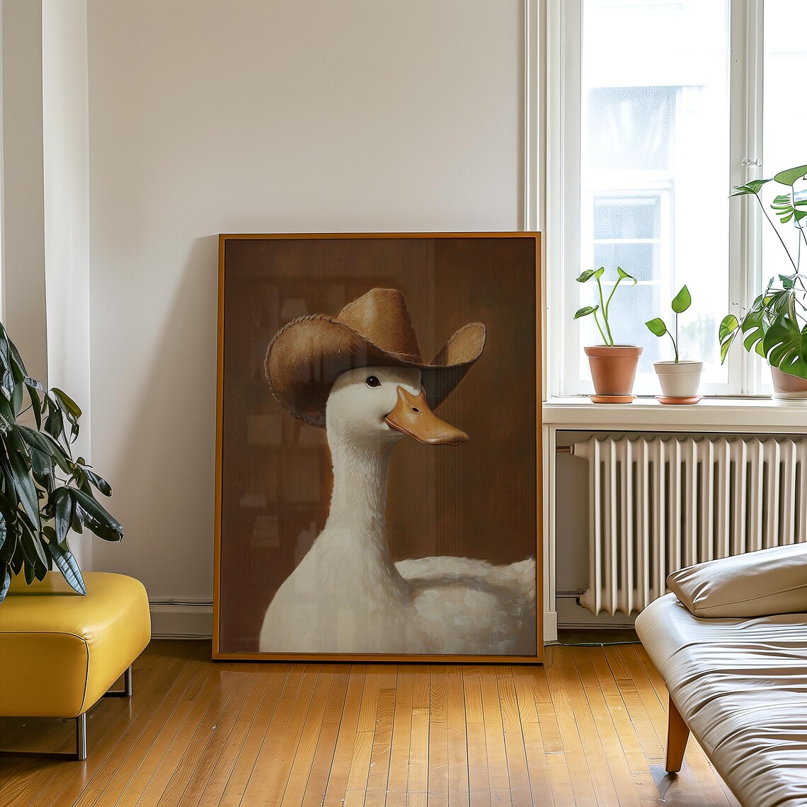 Cowboy Goose Funny Animal Art, Quirky Nursery Decor - Image 5