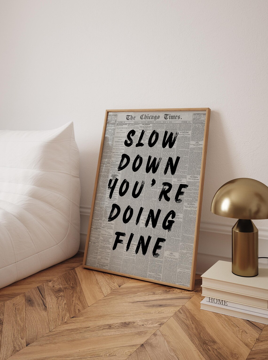 Slow Down Your Doing Fine, Retro Newspaper Quote - Image 6
