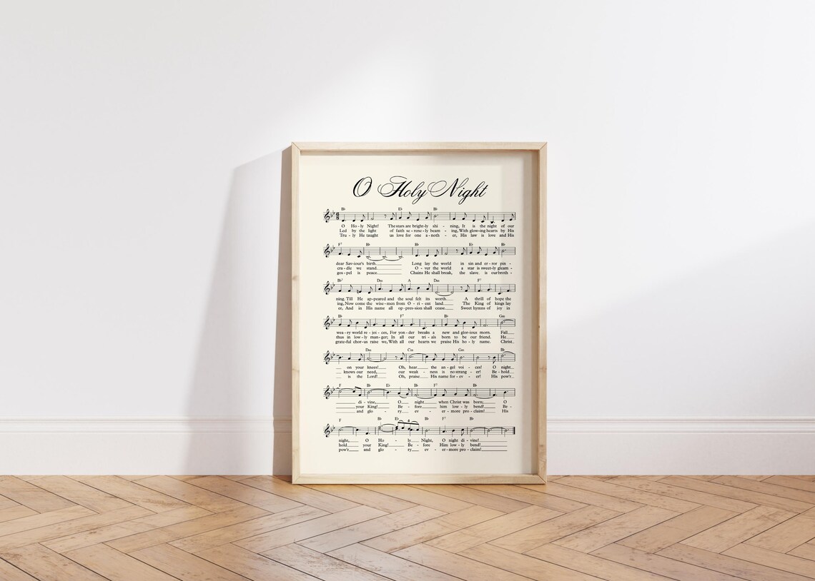 O Holy Night Vintage Christmas Carol Poster - Image 4