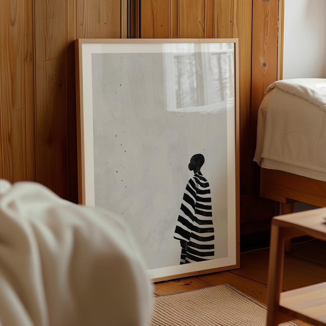 Minimalist Black and White Black Woman Art Print - Image 4