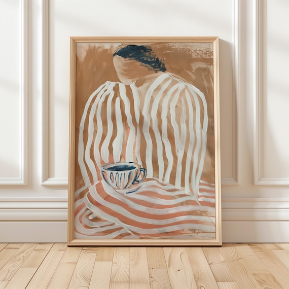 Abstract People Tea Coffee Lover Kitchen Wall Art Print