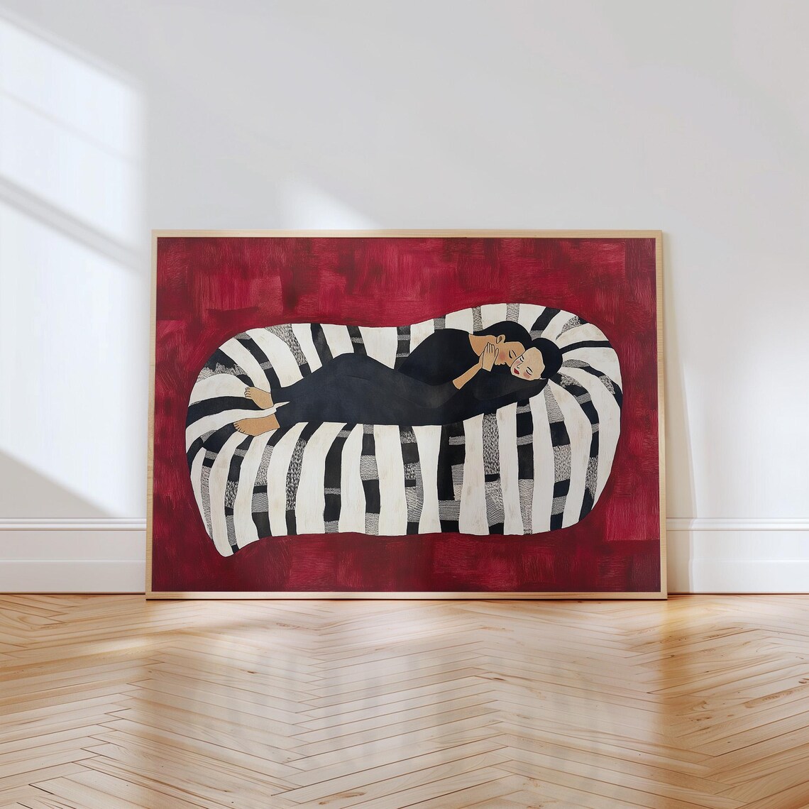 Abstract Couple Art Print, Modern Minimalist Romance