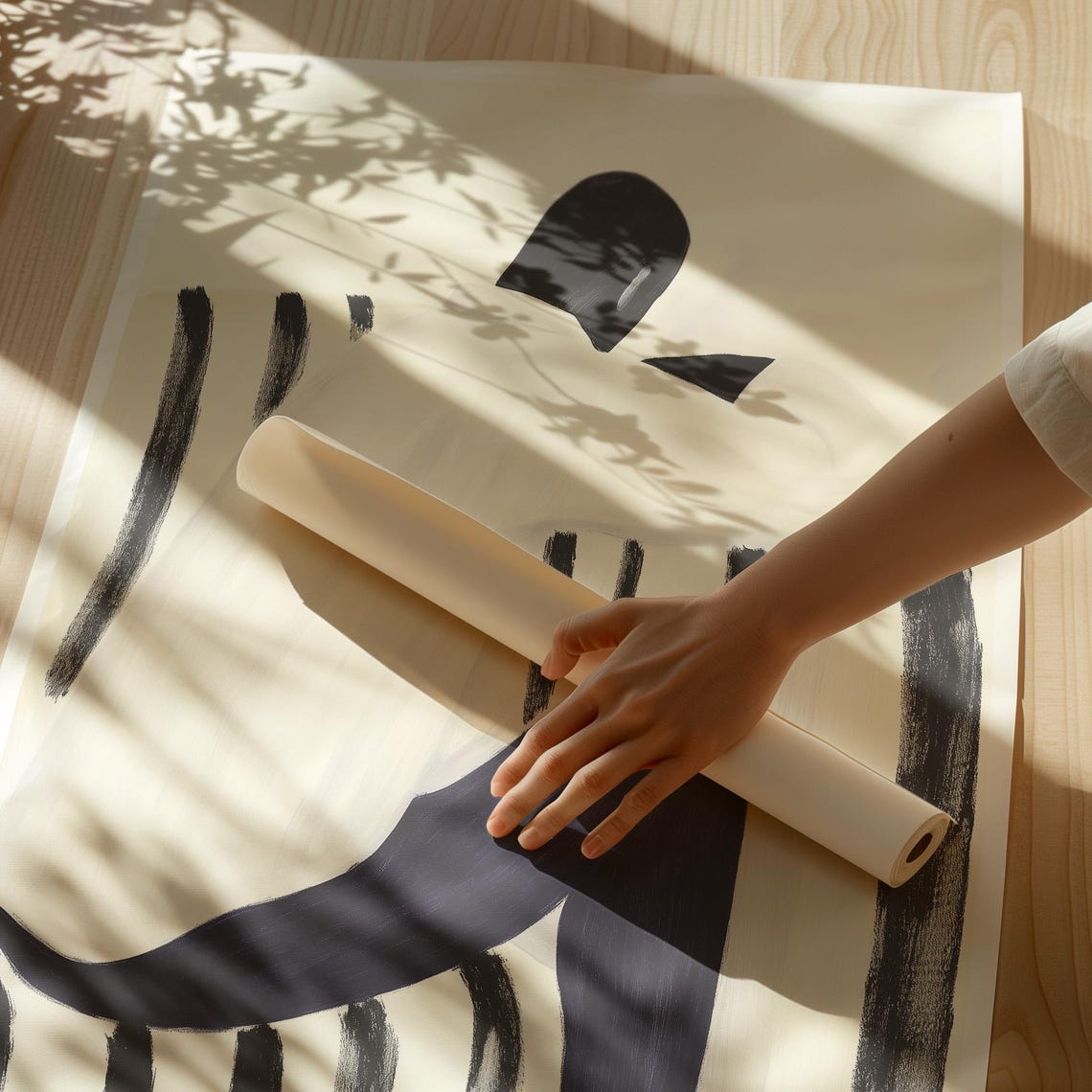 Minimalist Black And White Portrait Art Abstract Seated Figure Illustration Modern Contemplative Wall Decor Neutral Cozy Home Print - Image 2