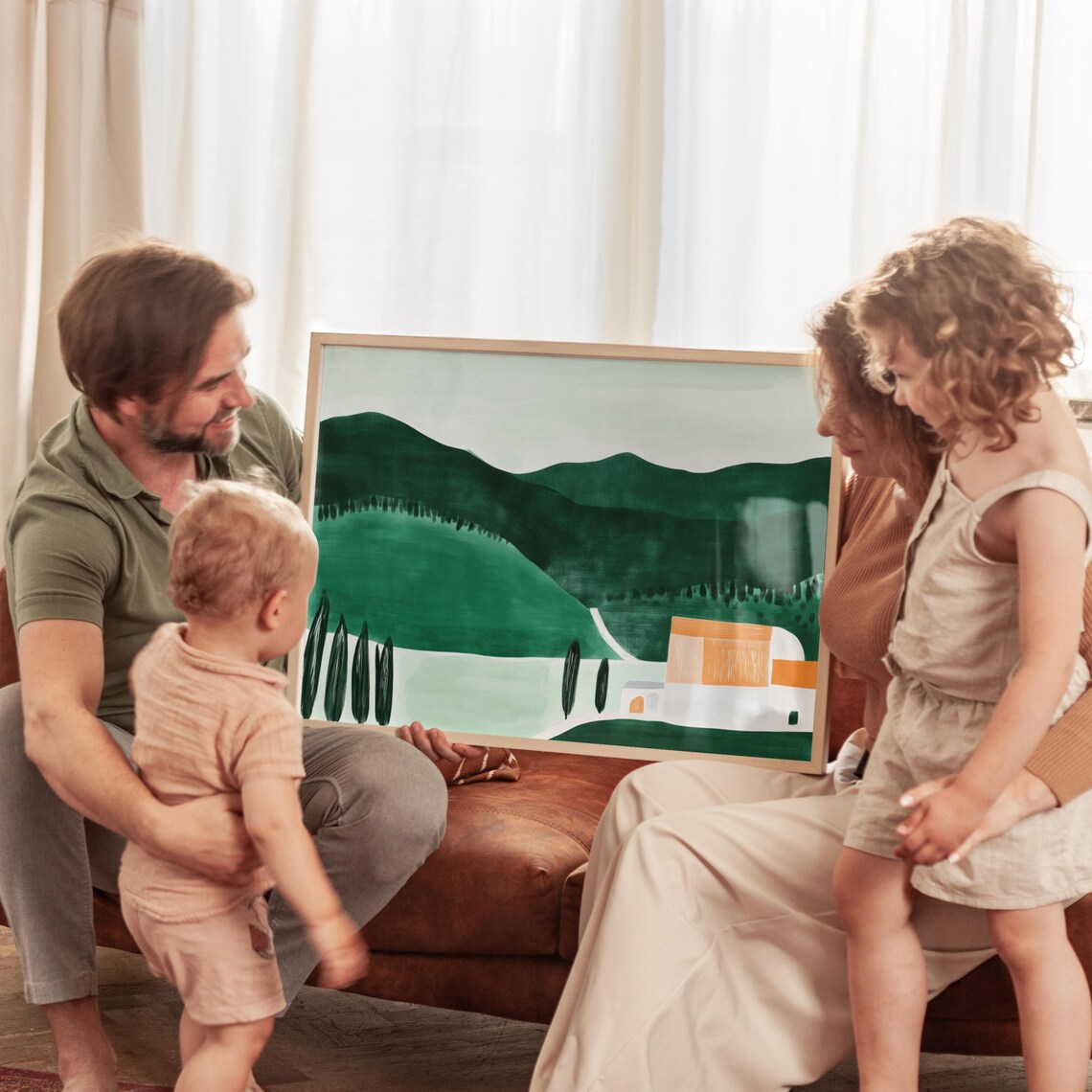 Minimalist Countryside Landscape, Modern Wall Art - Image 3