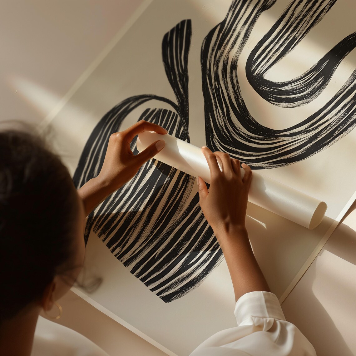 Black And White Abstract Line Art, Minimalist Movement - Image 3
