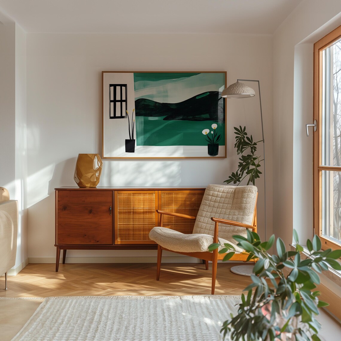Modern Minimal Landscape, Abstract Window View - Image 2