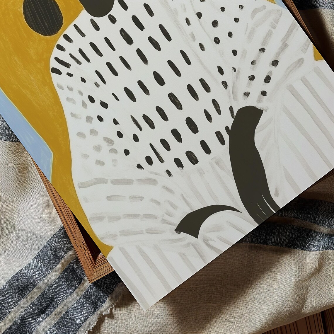 Afro Puffs Woman Sunglasses Dotted Sweater Yellow Chair Abstract Poster - Image 4