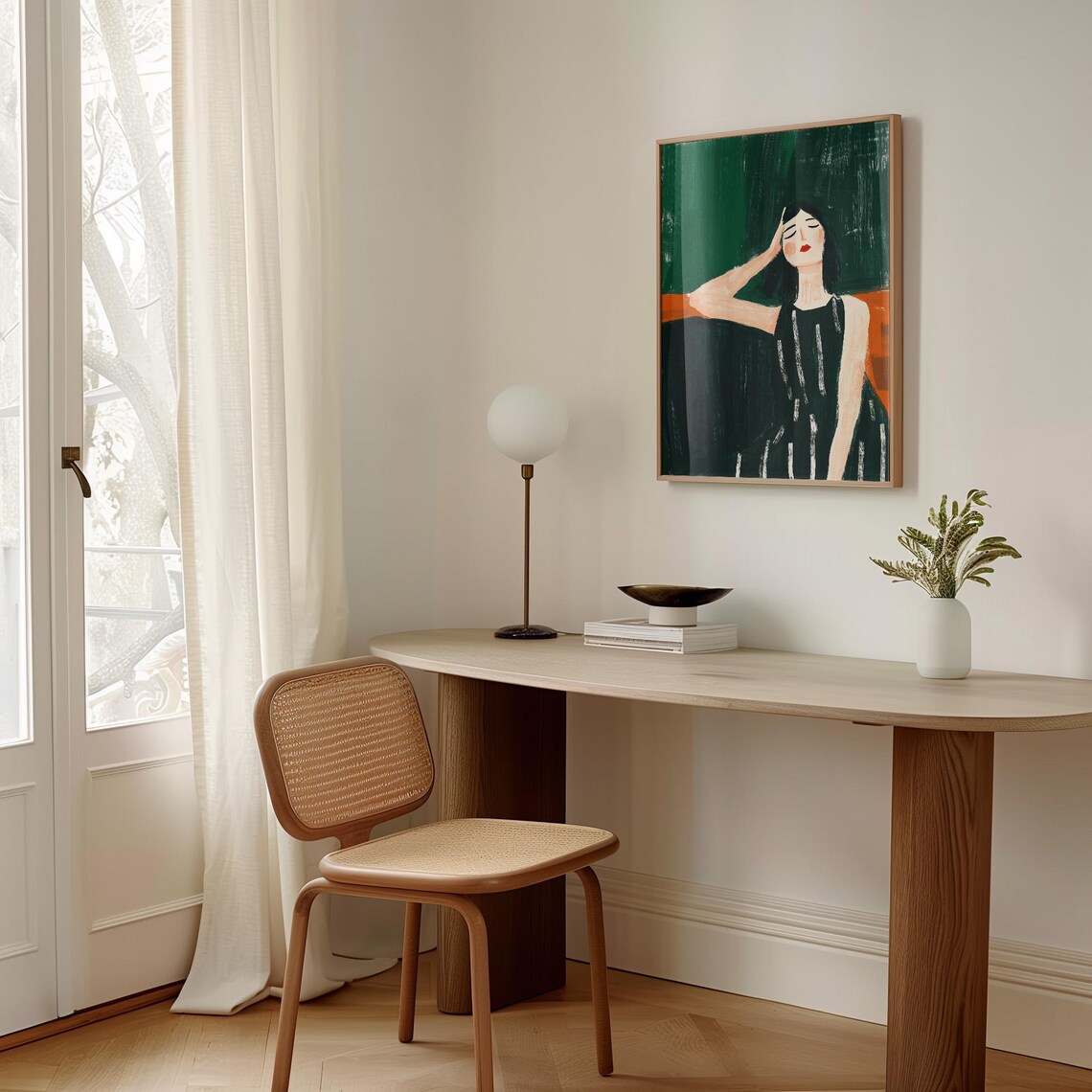 Minimalist Woman In Black Dress, Feminine Portrait - Image 3