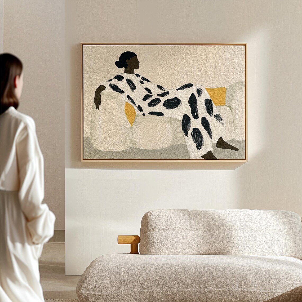 Minimalist Woman Abstract Figure Art Print, Black And White - Image 3