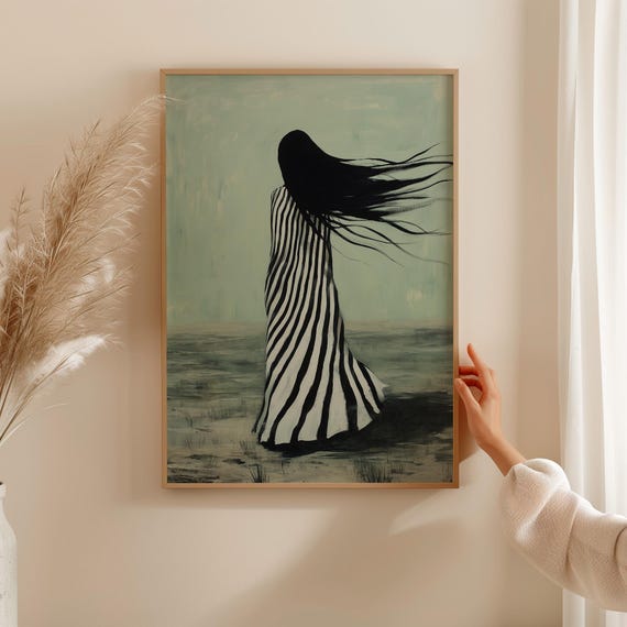 Minimalist Black And White Art Print Black Woman Abstract Wall Art Modern Home Decor Bold Monochrome Wall Art Large Minimalist Poster