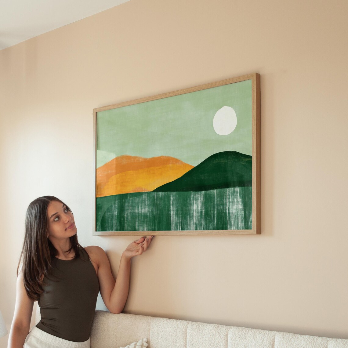 Minimalist Mountain Sunset, Abstract Landscape Poster - Image 6