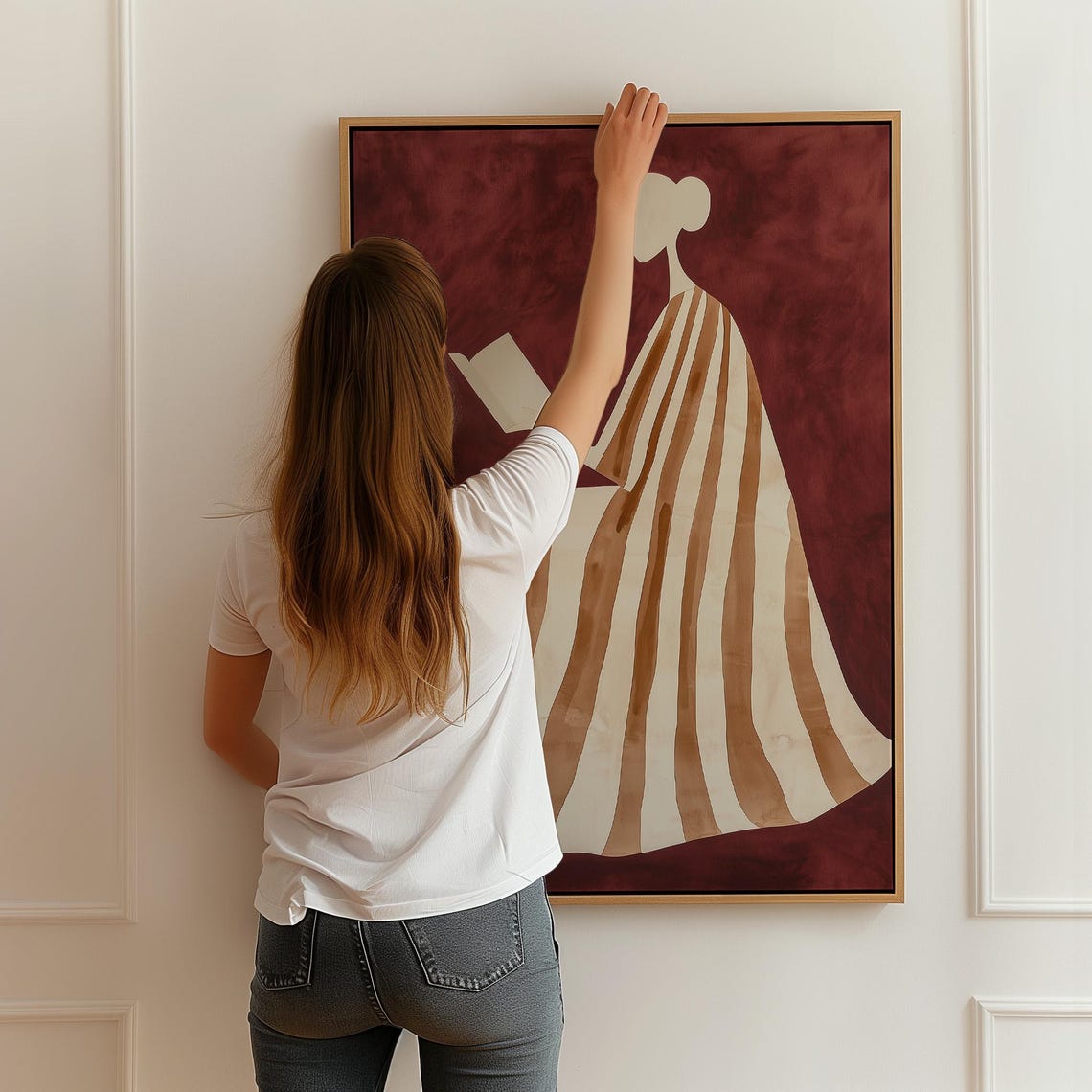 Minimalist Woman Reading Art Print, Elegant Silhouette - Image 6