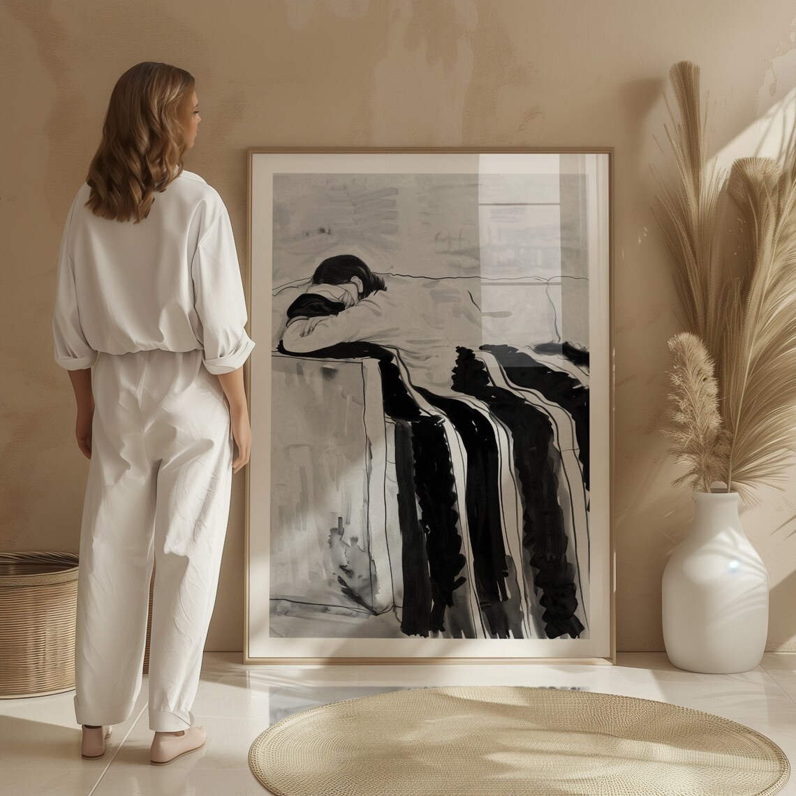 Abstract People Art, Mid Century Modern Abstract