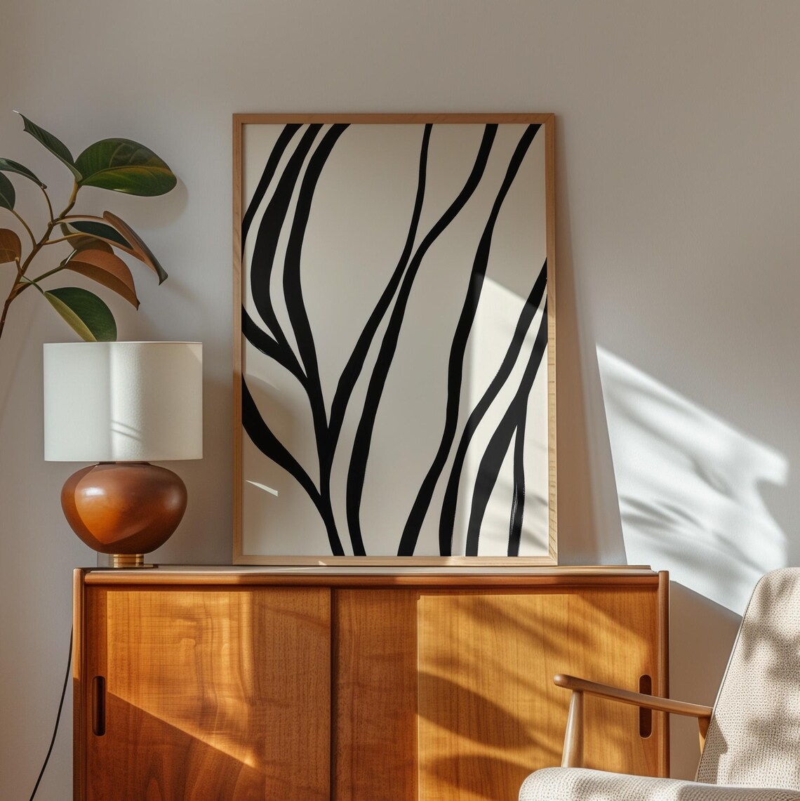 Minimalist Abstract Line Art, Modern Neutral Decor - Image 3