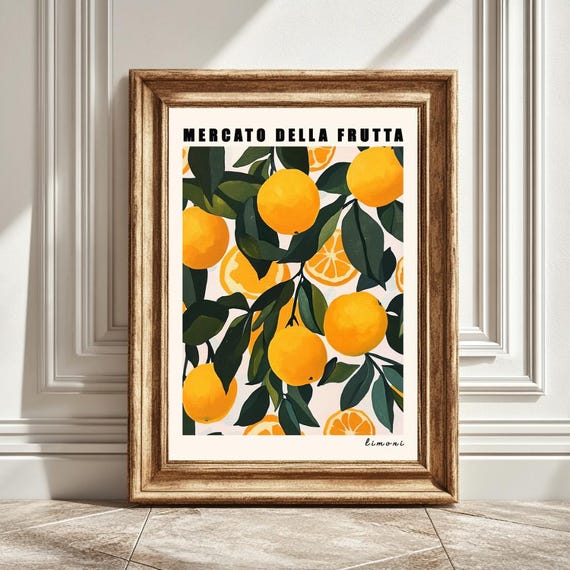 Lemons Art Print, Kitchen Wall Art