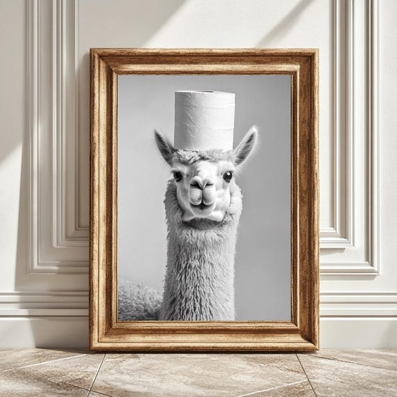 Funny Alpaca Bathroom Decor, Alpaca Lover Gift