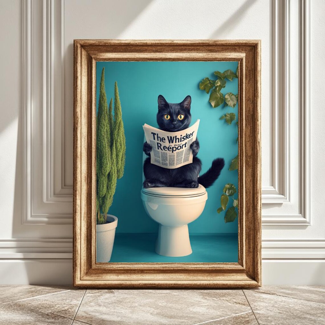 Black Cat Toilet, Funny Bathroom Decor