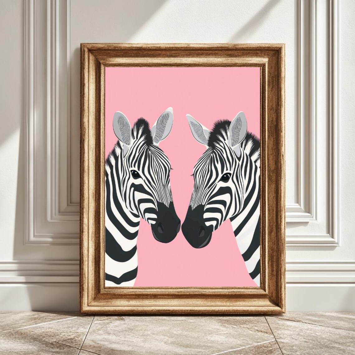 Pastel Pink Zebras, Living Room Decor