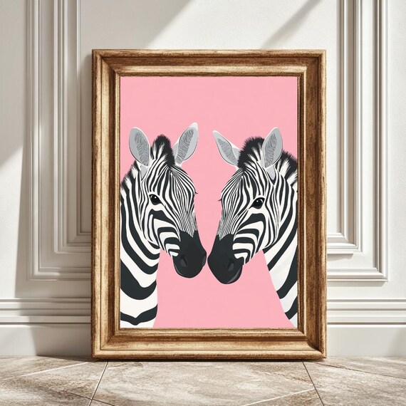 Pastel Pink Zebras, Living Room Decor