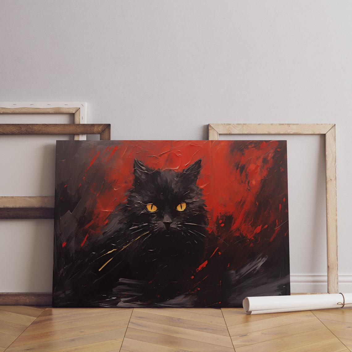 Abstract Cat Vintage Gothic Cat Lover Gift - Image 4