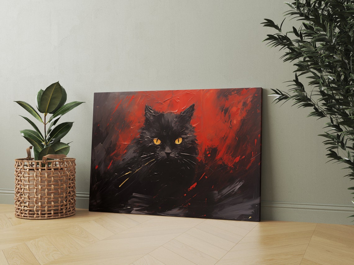 Abstract Cat Vintage Gothic Cat Lover Gift - Image 3