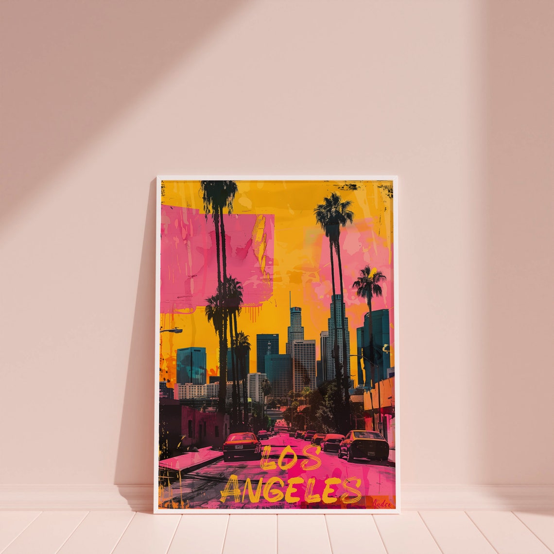 Los Angeles Travel Poster, Cityscape Painting - Image 4