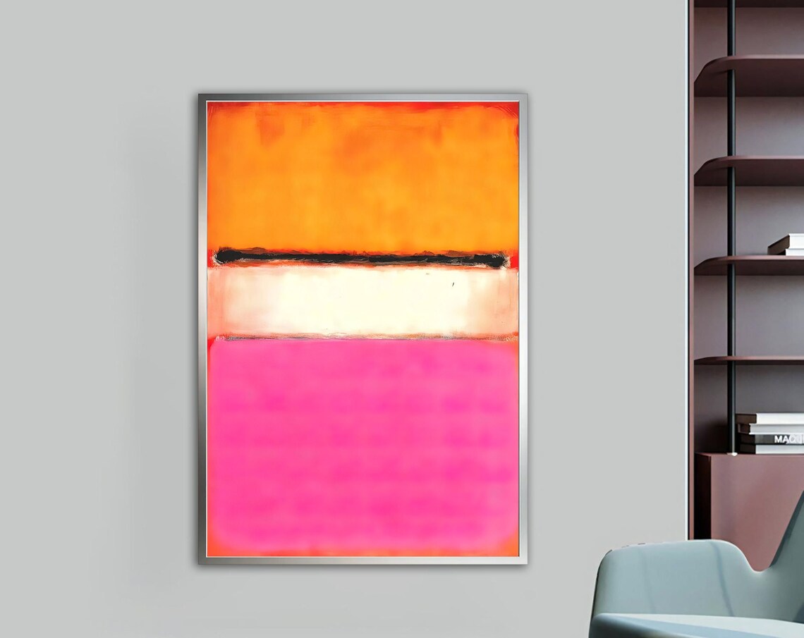Mark Rothko-Inspired Orange, White & Pink Art Print