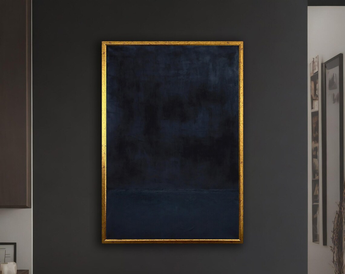 Mark Rothko-Inspired Navy Blue Wall Art Print