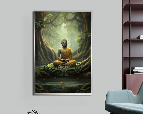 Buddha Buddha In The Forest Buddha Meditation Modern Decor Ideas With Different Frame Options For Your Home And Office