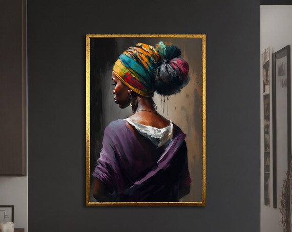 African Woman Painting Wall Art For Your Home And Office Modern Natural Vivid Decor Ideas With Different Frame Options