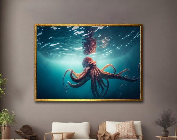 Octopus Art Print Sea Life Art Ocean Elegance Art Animal Art Print Art Of Life In The Waters