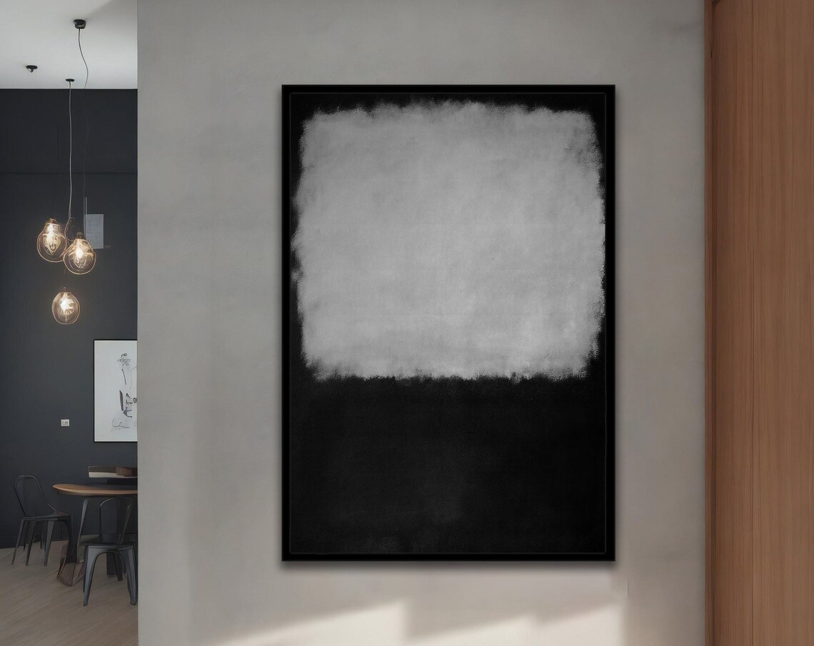 Mark Rothko-Inspired Gray Black Abstract Art Print