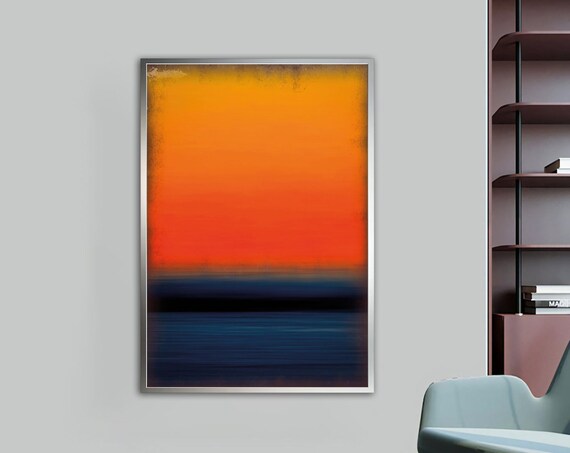 Mark Rothko Orange Blue Colorful Mix Rothko Art Mark Rothko Wall Art With Different Frame Options For Your Home And Office