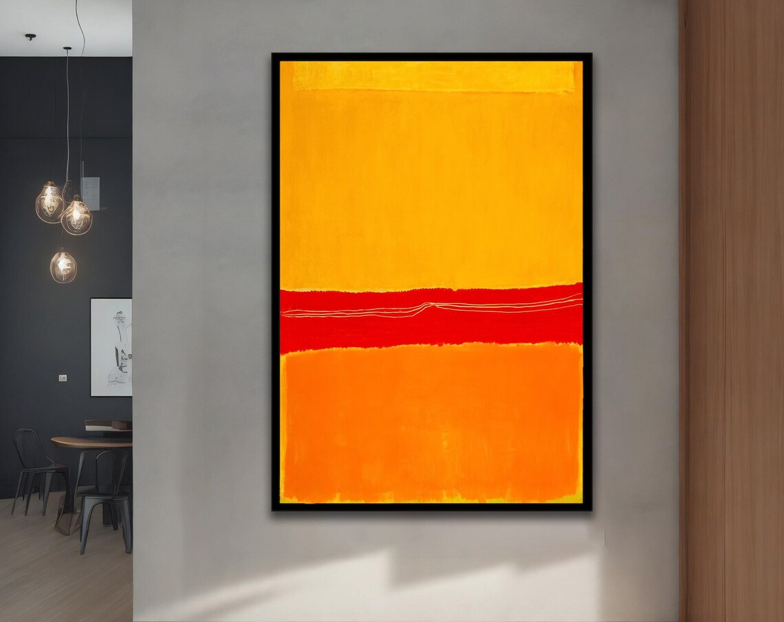 Mark Rothko Yellow Red Orange Abstract Colorful Mixed Framed Wall Art For Your Home And Office Modern Minimal Art