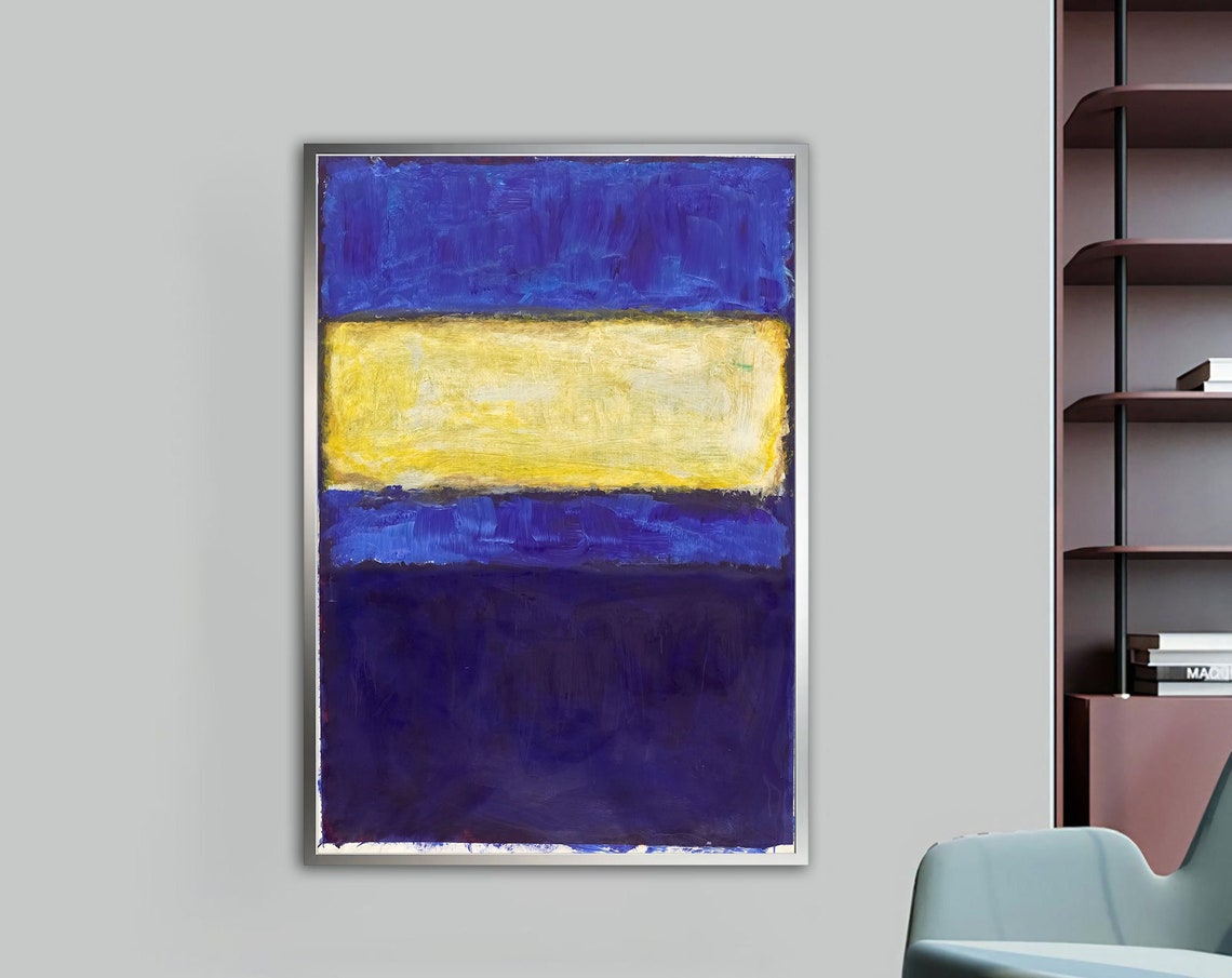 Mark Rothko Style Blue Yellow Indigo Color Field Abstract Poster