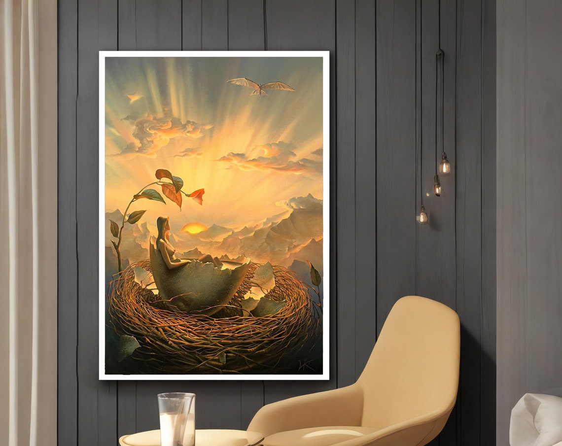 Vladimir Kush Birth of Love Egg Nest Surreal Sunrise Art Poster - Image 5